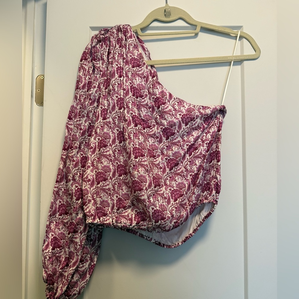 Cami NYC Floral One-Shoulder Silk Top